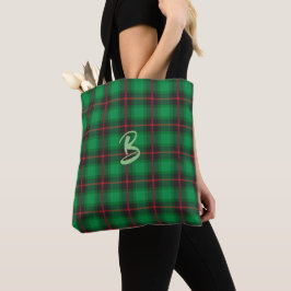 Xadrez azul Tartan Scottish Monograma Legal Tote B