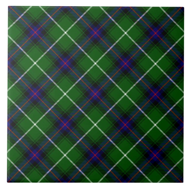 Xadrez azul verde MacDonald tartan (Frente)