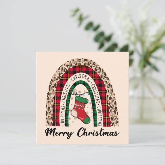 Xadrez Buffalo e Impressão Leopardo - Arco-Íris (Em pé/Frente)