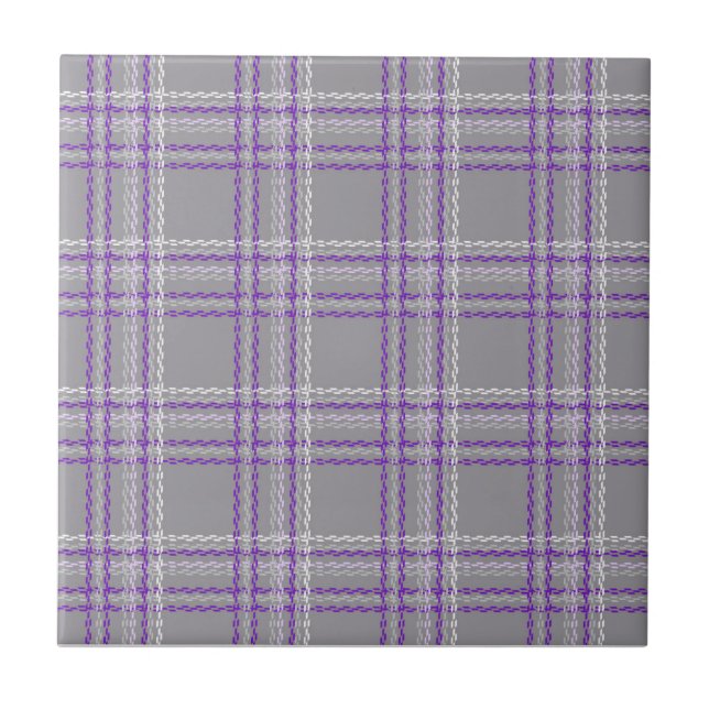 Xadrez clássica de tartan. Cinzas, lilás (Frente)