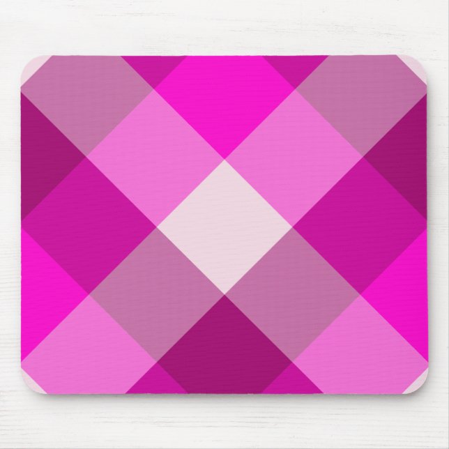Xadrez cor-de-rosa Mousepad (Frente)