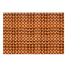 Xadrez de Abóbora Laranja Preto Buffalo Heart
