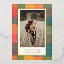 Xadrez de Aquarela | Feriado de Foto Laranja Verde