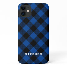 Xadrez de Búfalo Azul e Negro Personalizada