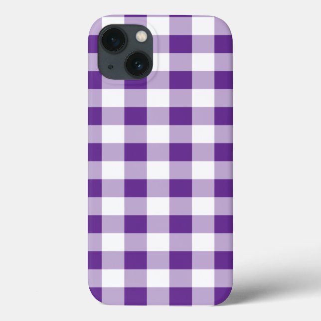 Xadrez de Buffalo Gingham Padrão Girly Purple Whit (Verso)