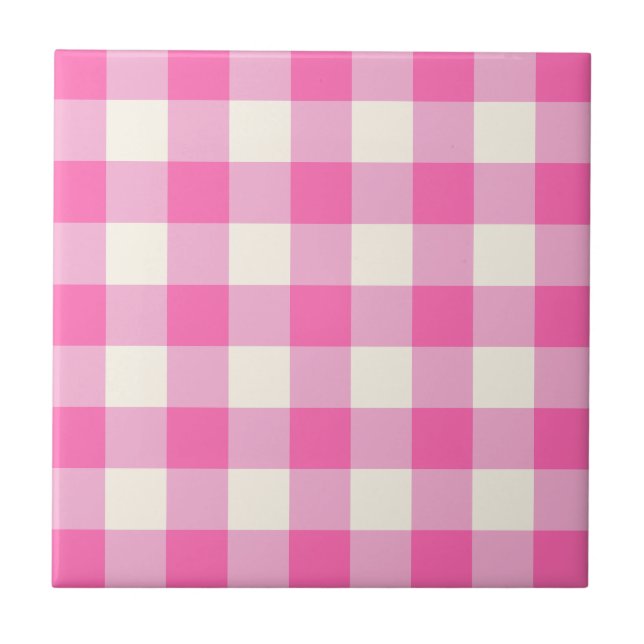 Xadrez de Cottagecore Rosa Gingham (Frente)