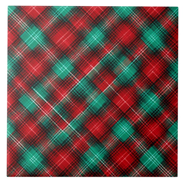 Xadrez de férias vermelho e verde (Frente)