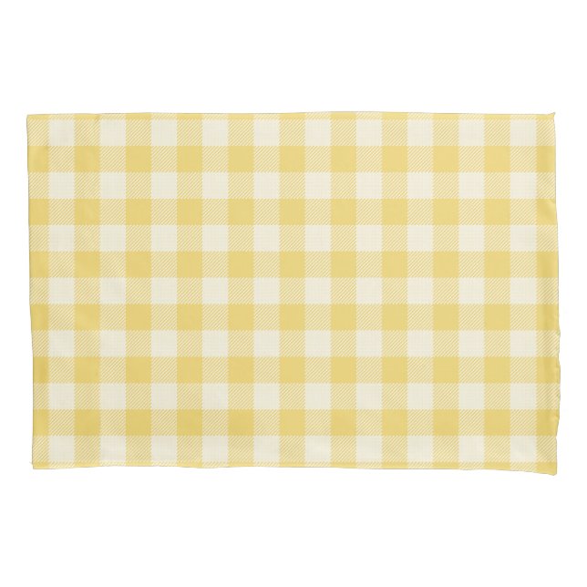 Xadrez de Gingham Amarelo e Pillowcase de Houndsto (Frente)
