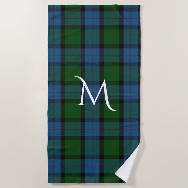 Xadrez de MacWilliam Clan Tartan Monograma Toalha  (Frente)