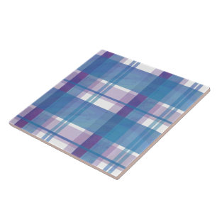 Xadrez de Madras Azul e Roxo