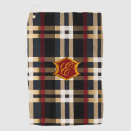 Xadrez de monograma clássico vermelho e bege preto