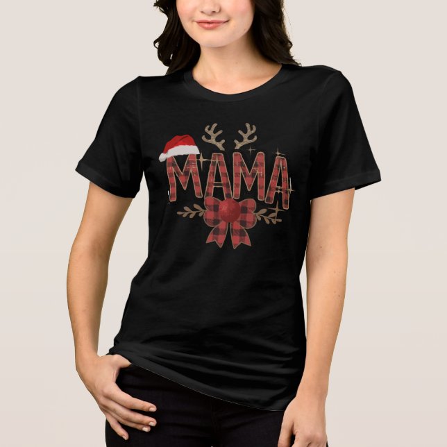 Xadrez de Natal Buffalo Camisa Festiva (Frente)