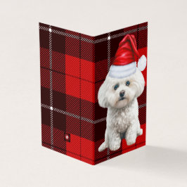 Xadrez de Natal do Coton de Tulear Dog Red Holiday