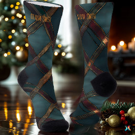 Xadrez de Natal Moderno e Borgonha Personalizada