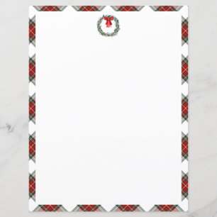 Xadrez de Natal Tartan Papel de Papel de carta Arc