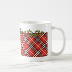Xadrez de Tartan & caneca de café do Natal do