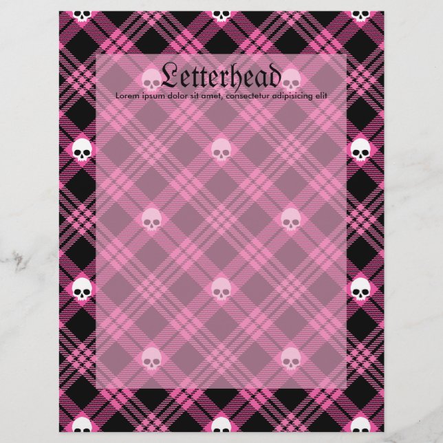 Xadrez de Tartan do crânio gótico (Frente)