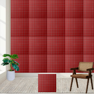 Xadrez de Tartan Preto Vermelho Azulejo Cerâmica