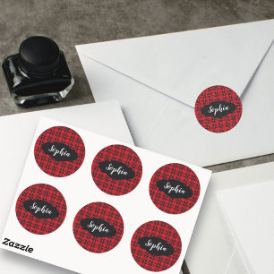 Xadrez de Tartan Vermelho e Preto - Adesivos Perso