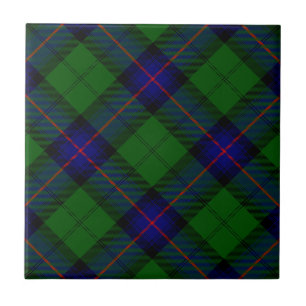 Xadrez do verde azul do tartan do clã de Armstron