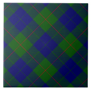 Xadrez do verde azul do tartan do clã de Barclay