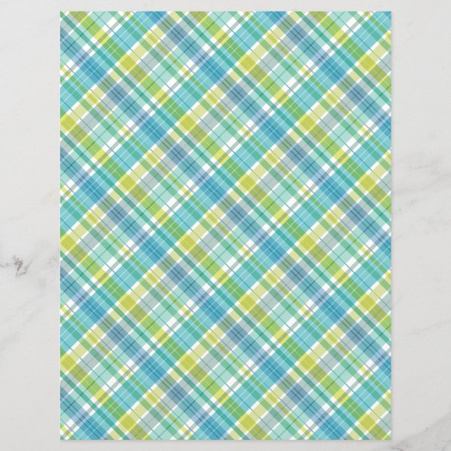 Xadrez doce Pastel azul verde (Frente)