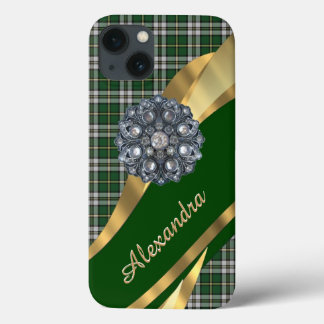 Xadrez elegante de tartan verde personalizada
