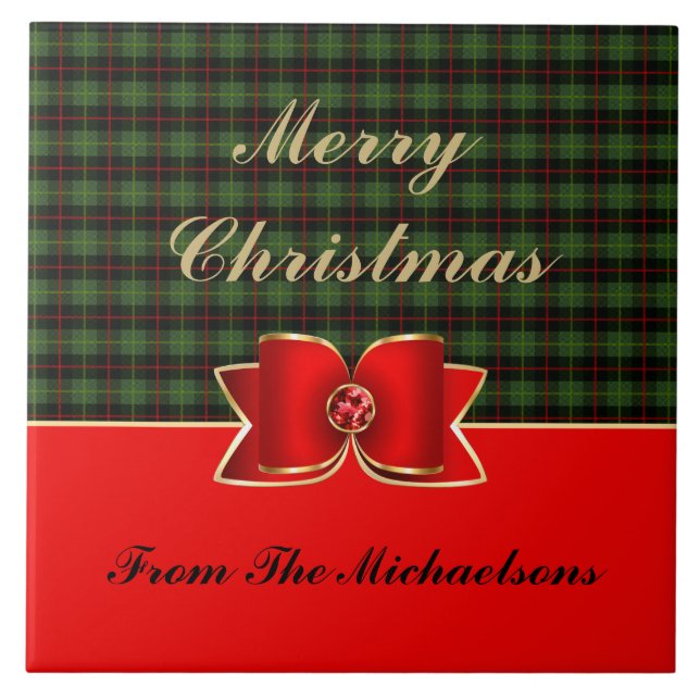 Xadrez Elegante e Arco com Jeweled com Nome (Frente)