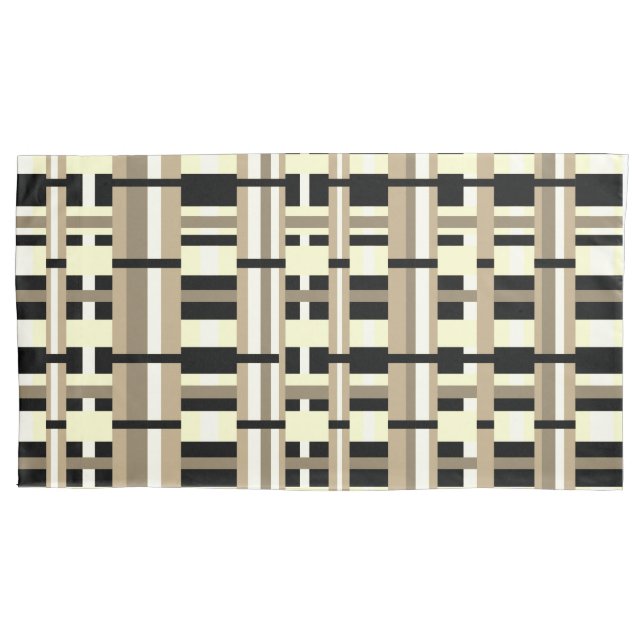 Xadrez em Taupe, Tan, Preto, Branco Moderno (Frente)