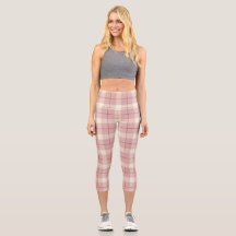 Xadrez escocesa de Tartan Yoga Capri Leggings femi
