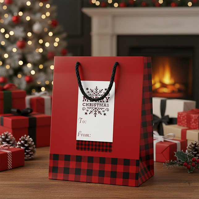 Xadrez Feliz Natal Snowflake - etiqueta de present (Criador carregado)