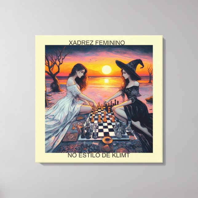 XADREZ FEMININO - Impressão em tela (Frente)