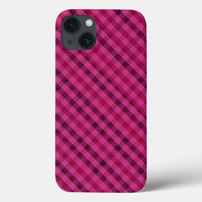 Xadrez Fuchsia - iPhone 6 personalizado, caso difí (Verso)