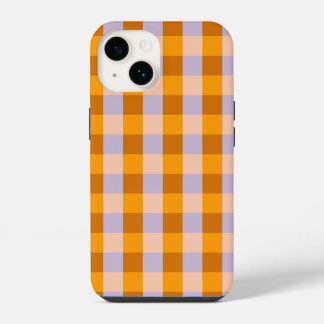 Xadrez gingham de laranja e lavanda