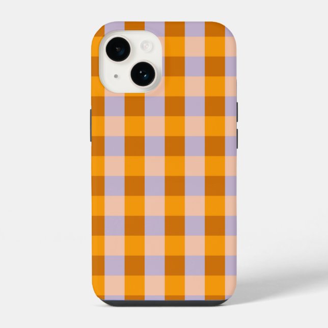 Xadrez gingham de laranja e lavanda (Verso)