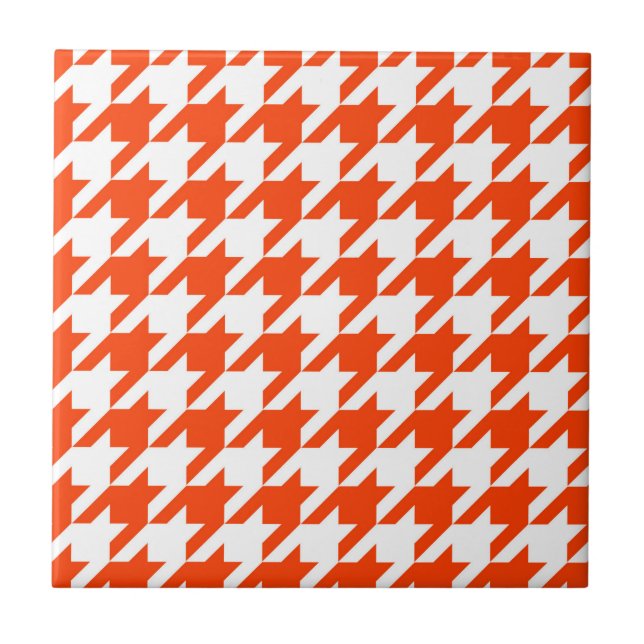 Xadrez Houndstooth Laranja Branco (Frente)