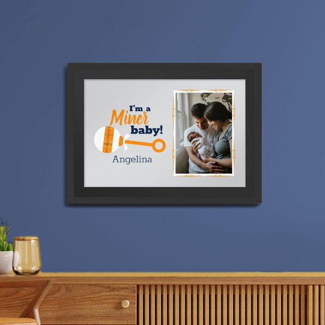Xadrez Laranja Rattle Miner Baby Poster (Criador carregado)