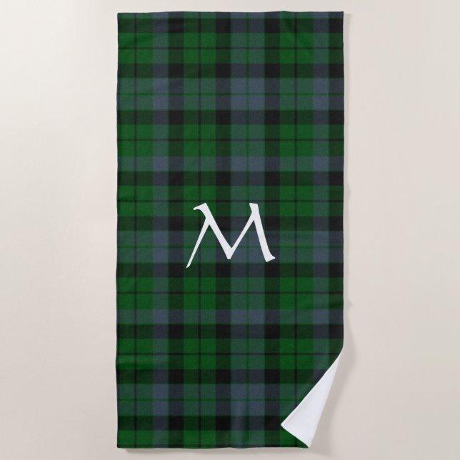 Xadrez MacKay Tartan, Toalha de Praia Monogramada (Frente)