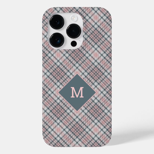 Xadrez Monograma Personalizada / Padrão Tartan (Verso)