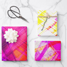 Xadrez Ombre Abstrato Roxo Laranja