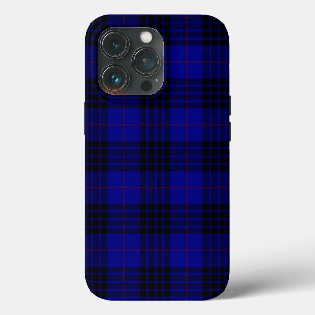 Xadrez preto azul tartan MacKay (Verso)