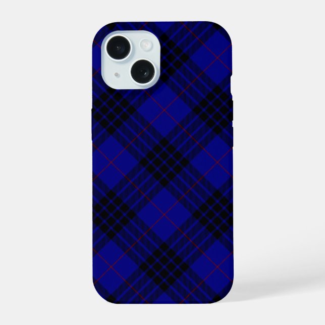 Xadrez preto azul tartan MacKay (Verso)