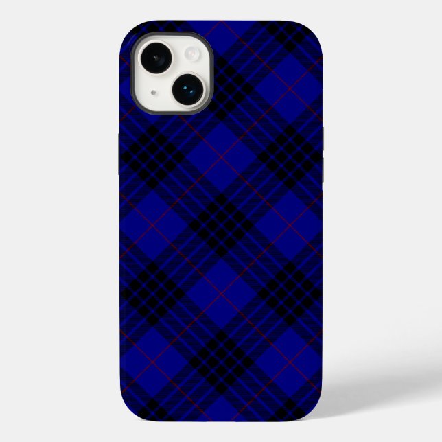 Xadrez preto azul tartan MacKay (Verso)