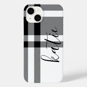 Xadrez Preto e Branco Minimalista com Nome Persona