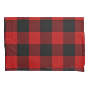Xadrez Preto e Vermelho Quadrados Plaid Búfalo