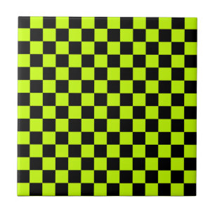 Xadrez preto verde ácido