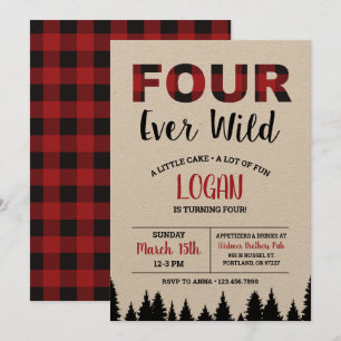 Xadrez Quarto Aniversário Convite Quatro Nunca Sel