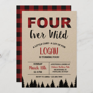 Xadrez Quarto Aniversário Convite Quatro Nunca Sel