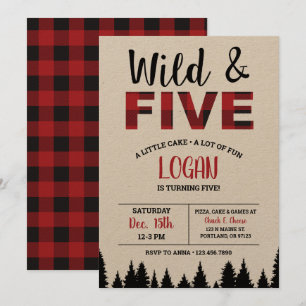 Xadrez Quinto Aniversário Convite Selvagem e Cinco
