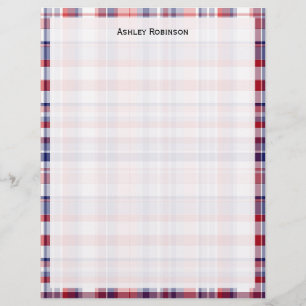 Xadrez Red, White, Blue Preppy Madras